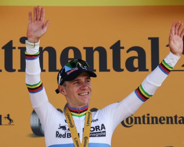 Evenepoel admits 'bittersweet' win after teammate Lipowitz crashed