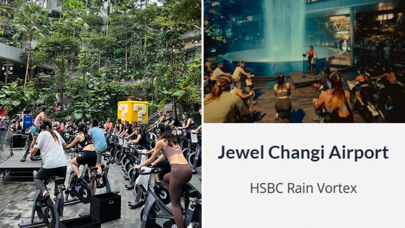 #trending: Public spin class at Jewel Changi Airport an ‘eyesore’? Netizens raise noise, safety complaints