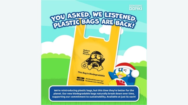 本地日本连锁超市Don Don Donki  恢复提供付费塑料袋  