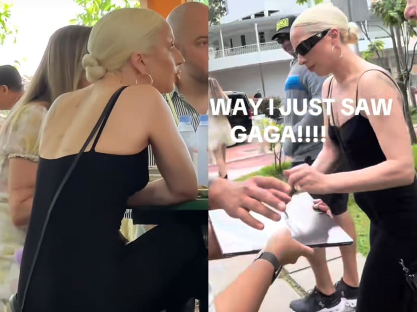 Lady Gaga spotted at Maxwell Food Centre day after her second show