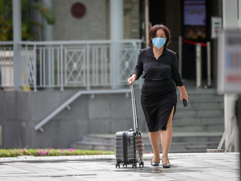 Iris Koh outside the State Courts in June 2022. Iris Koh outside the State Courts in June 2022. 