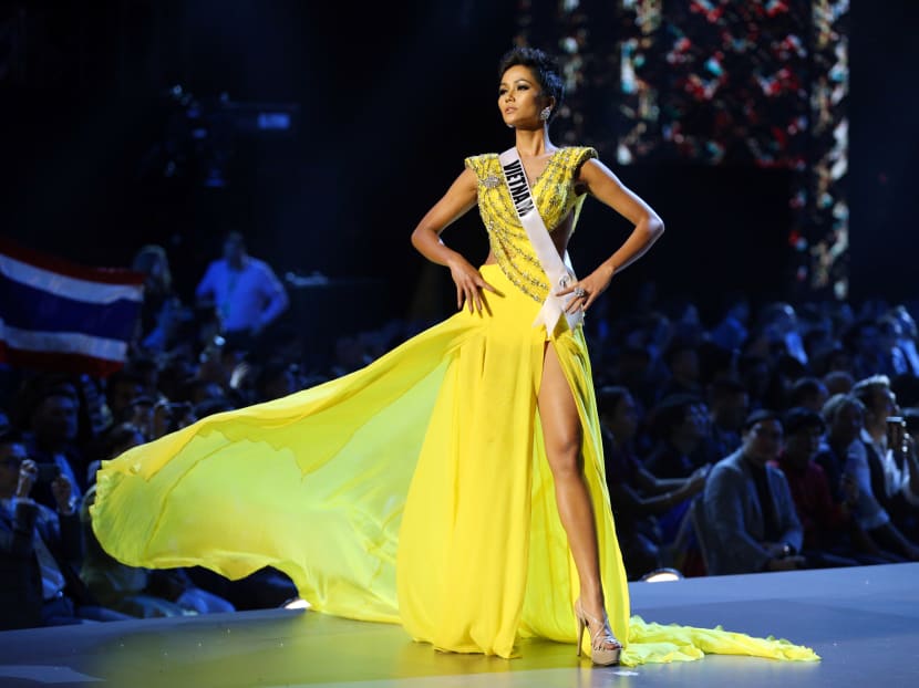 Miss Vietnam H'Hen Nie in her evening gown during the Miss Universe 2018 preliminary round in Bangkok, Thailand. The 2017 Miss Universe Vietnam winner, who hails from the Ede ethnic minority group in the Central Highlands, was 14 years old when her farmer mother suggested she find a husband.
