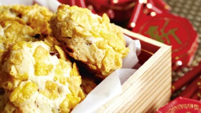 Irresistible Cornflake, Bak Kwa And Cranberry Cookies