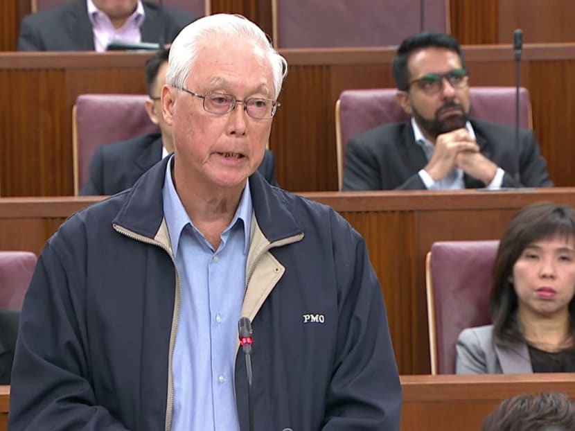 A sreengrab of ESM Goh Chok Tong speaking in Parliament on July 4, 2017.