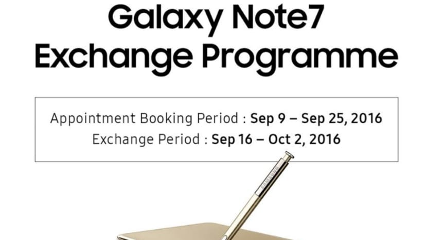 Samsung offers one-for-one exchange for Galaxy Note7 customers in Singapore