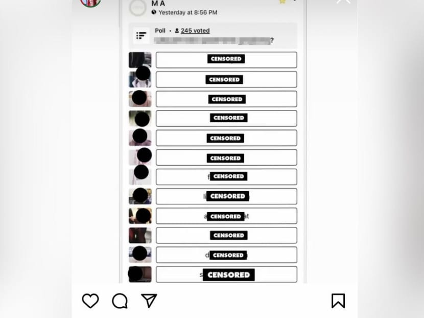 A screengrab of the poll ranking female Muslim religious teachers which has sparked outrage in the Muslim community. A screengrab of the poll ranking female Muslim religious teachers which has sparked outrage in the Muslim community.