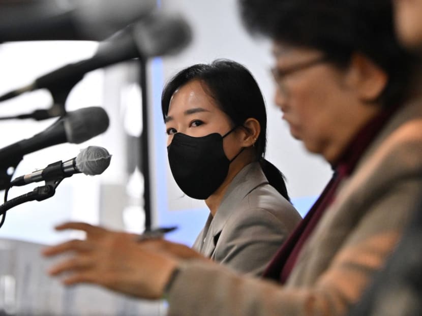A trainee doctor, who does not want to give her name, speaks during a press conference on "The reasons behind the resignation of young doctors in South Korea" at the Seoul Foreign Correspondents' Club in Seoul on March 5, 2024. A trainee doctor, who does not want to give her name, speaks during a press conference on "The reasons behind the resignation of young doctors in South Korea" at the Seoul Foreign Correspondents' Club in Seoul on March 5, 2024.