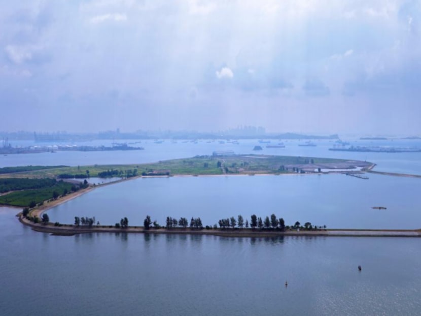 An aerial view taken in June 2015 of Phase II Semakau Landfill. Photo: National Environment Agency