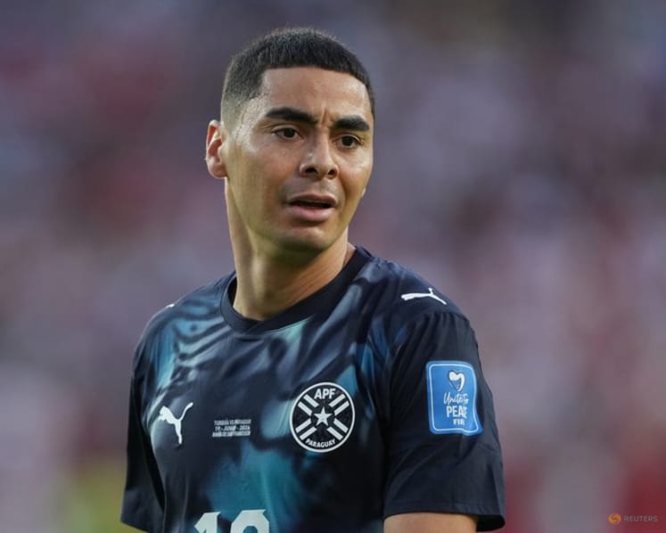 Paraguay's Almiron to serve one-game ban after red card for covering mouth