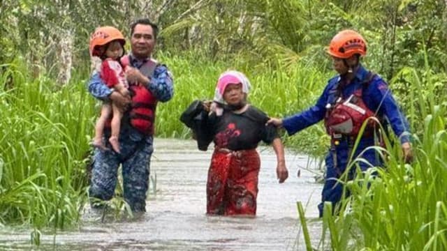 沙巴和砂拉越豪雨成灾 近1400人疏散至避难中心