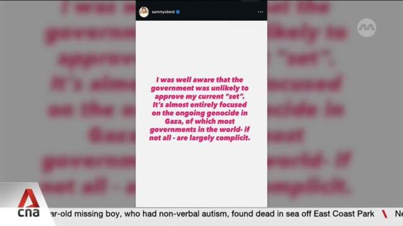 Singapore Law Minister says claims by US comedian Sammy Obeid are "completely fictional account"