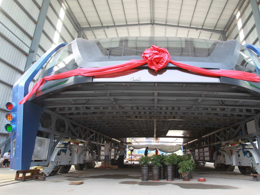A model of the Transit Elevated Bus. Photo: Reuters