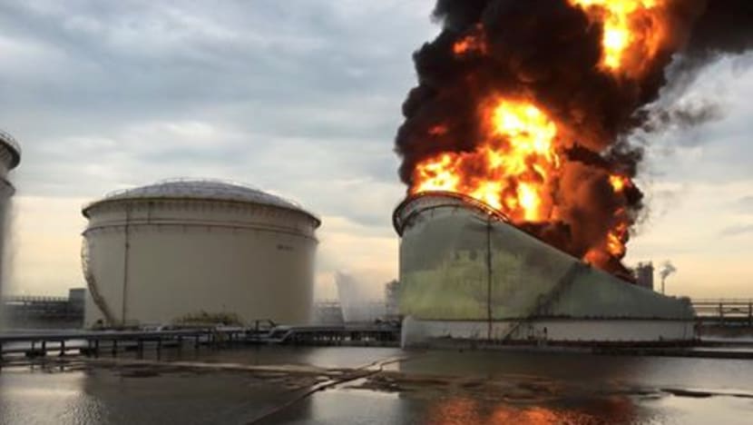 150 firefighters in five-hour battle with Jurong Island blaze