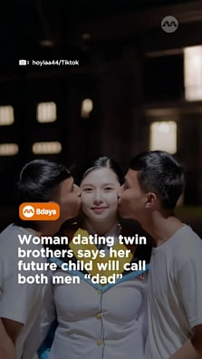 The woman insists both her and the twins’ families are accepting of the unconventional relationship #8dayssg #8dayssgtrending #couple #thailand #tiktoksg 