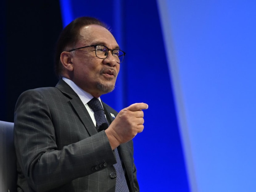 Malaysia Prime Minister Anwar Ibrahim speaks during the “The Global Economy and the State of the World” conversation at the Asia-Pacific Economic Cooperation (APEC) Leaders' Week in San Francisco, California, on Nov 15, 2023. Malaysia Prime Minister Anwar Ibrahim speaks during the “The Global Economy and the State of the World” conversation at the Asia-Pacific Economic Cooperation (APEC) Leaders' Week in San Francisco, California, on Nov 15, 2023.
