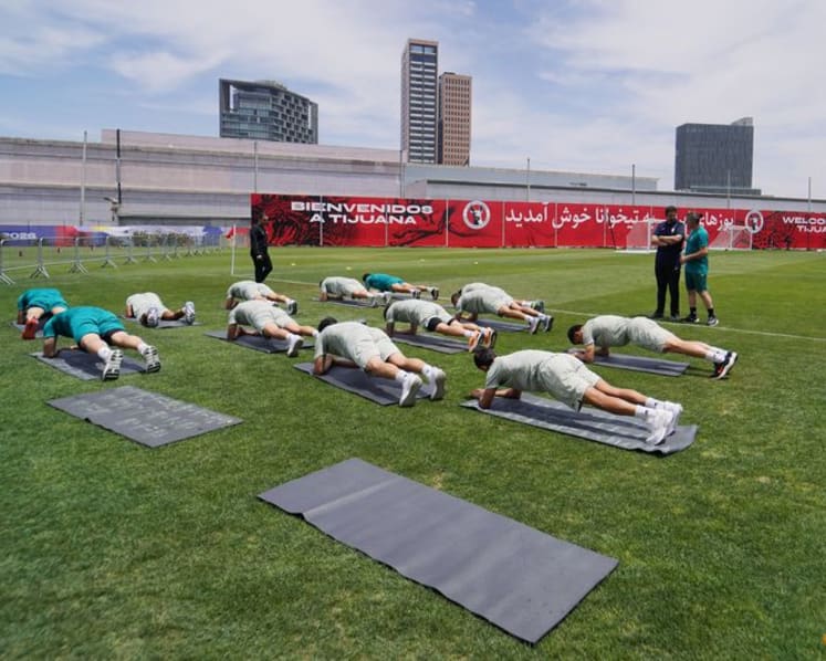 Iran players conduct first open practice at Tijuana camp