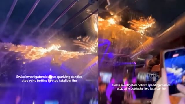 天花板狂烧还在跳舞拍视频 视频揭瑞士酒吧宾客没意识大祸临头