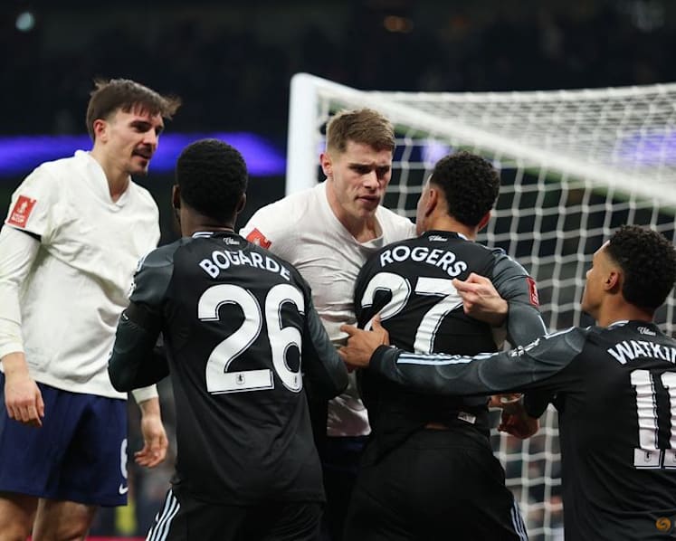 Tottenham's Frank blames Watkins provocation for FA Cup melee