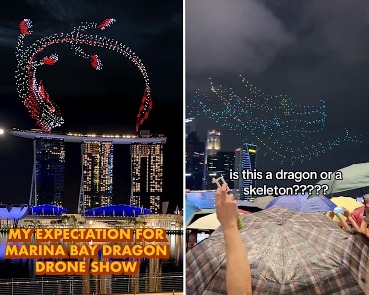 #trending: MBS dragon drone shows draw lukewarm reviews, some advise watching from Esplanade for better viewing experience