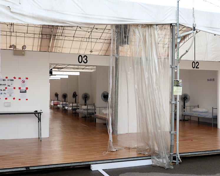 Outdoor facility set up at Changi Exhibition Centre to house Covid-19 patients who do not require medical care