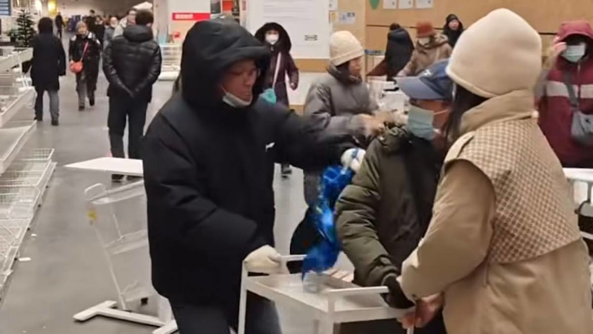 Shoppers clash over furniture at Ikea amid China store closures