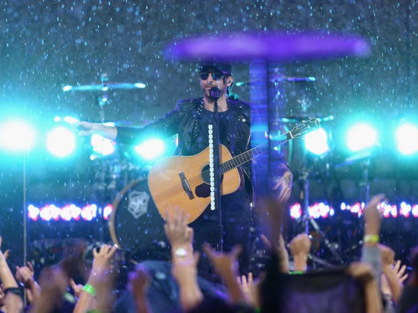 All Time Low's Alex Gaskarth performing at the 2017 MTV Movie And TV Awards Festival in Los Angeles, California. 