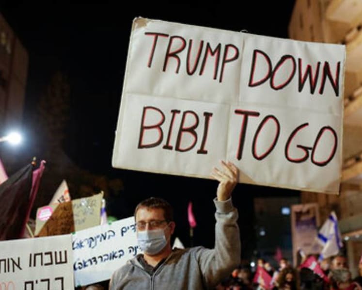 Israelis protesting Netanyahu welcome US election results