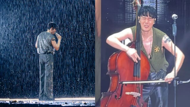 李荣浩演唱会遇大雨　歌迷打趣：只差洗发精