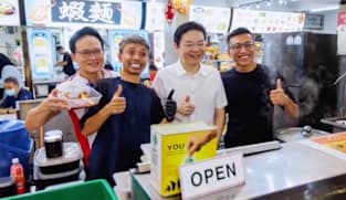 Ex-footballers’ halal chee cheong fun stall sees boost in business after PM Wong’s visit