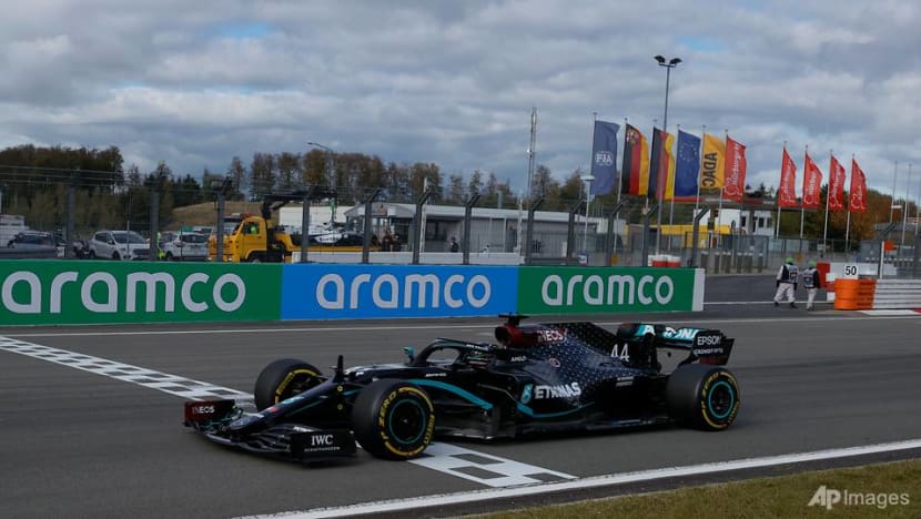 Hamilton wins Eifel GP to equal Schumacher's F1 win record