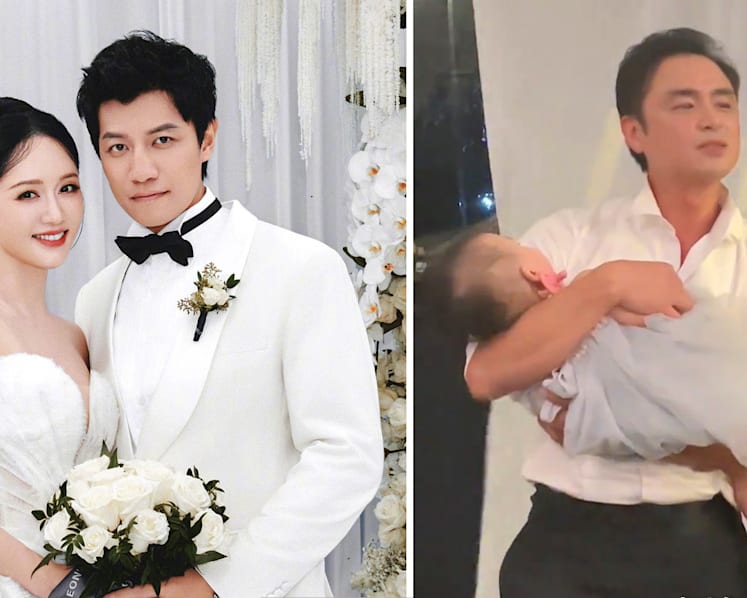 Ming Dao cradles sleeping daughter to serenade Joe Chen and her M’sian artist husband at their Langkawi wedding