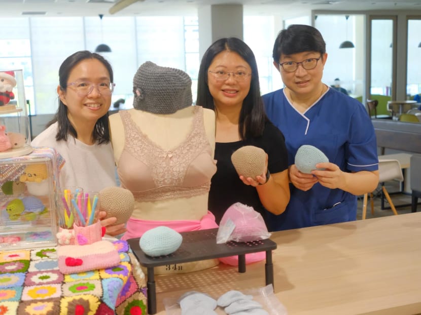 At this hospital, the staff crochet bra inserts for breast cancer surgery patients to help them feel good again 