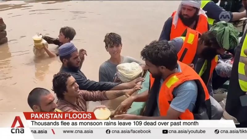 Pakistan floods displace thousands as monsoon death toll reaches 109