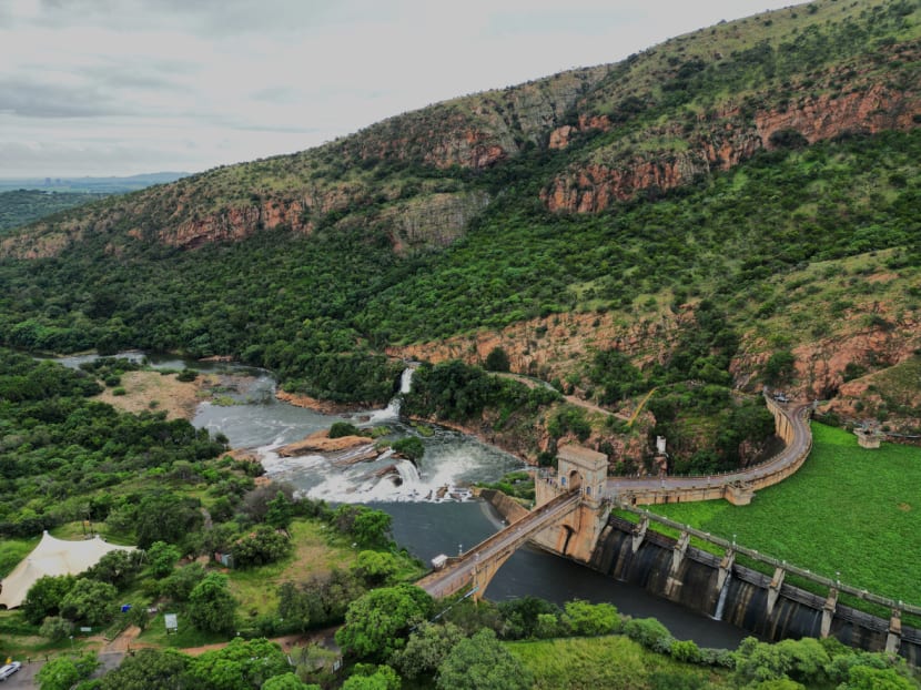 An aerial view of the Hartbeespoort Dam in South Africa. An aerial view of the Hartbeespoort Dam in South Africa.