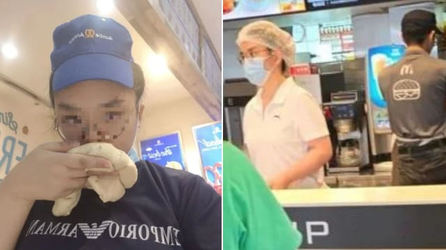 马国亲面团女子在店前留影 雪糕店急澄清：不是员工！