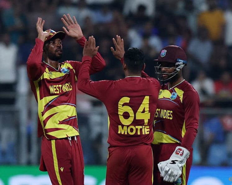Rutherford and Motie shine as West Indies sink England