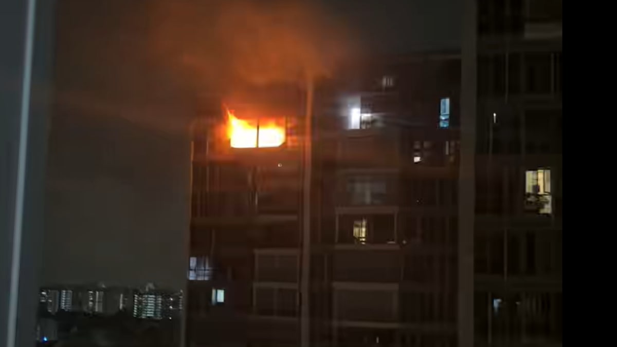3 taken to hospital after fire at Kovan condo; one with burn injuries
