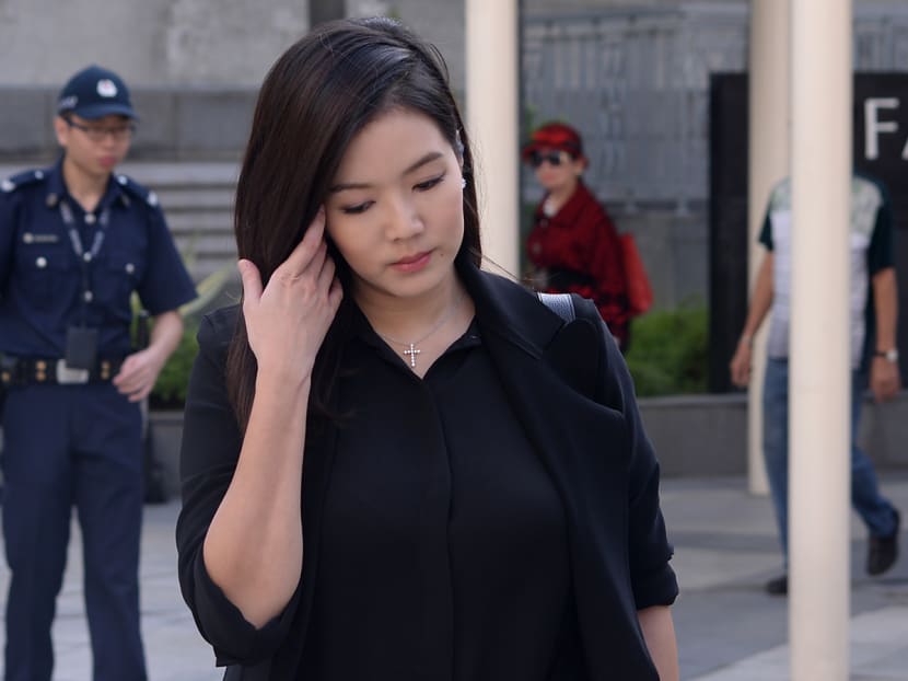 Rui En arriving at court on Friday (July 1). Photo: Robin Choo/TODAY