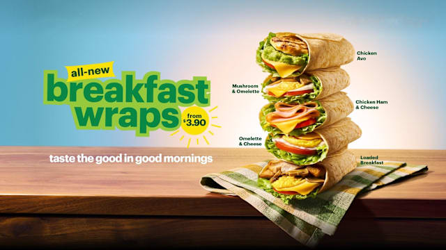 Subway早餐卷系列登场！牛油果鸡肉、蘑菇蛋等5款口味，$3.90起开吃