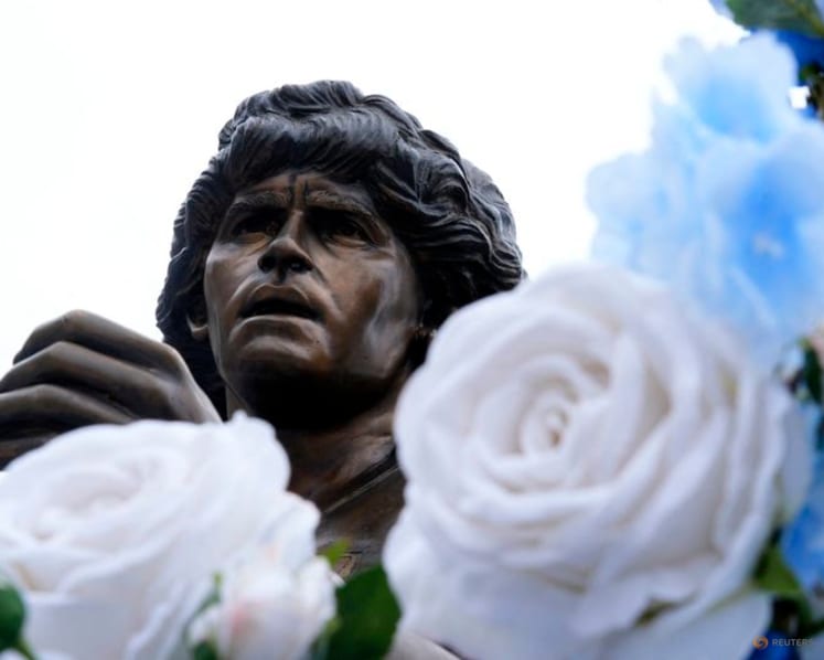 Maradona statue rides through Naples as city remembers Argentine great