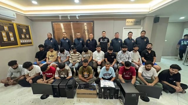 泰警芭堤雅捣毁网络黑市 19名印度籍嫌犯被捕