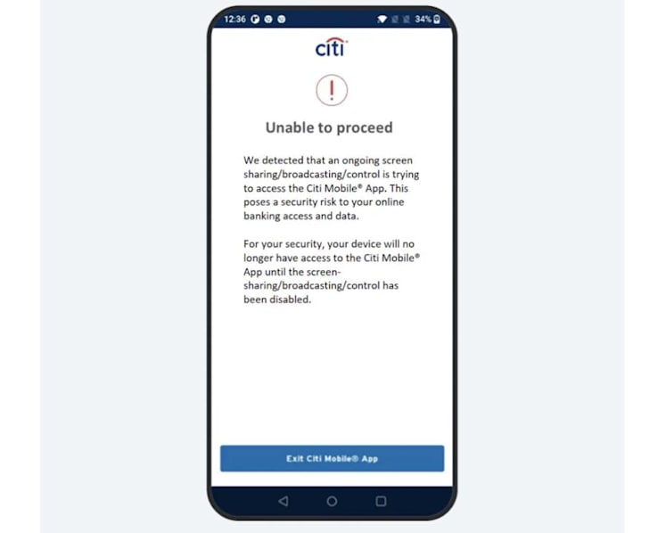 Citibank's new anti-scam measure restricts users' access to app if risky permission settings detected