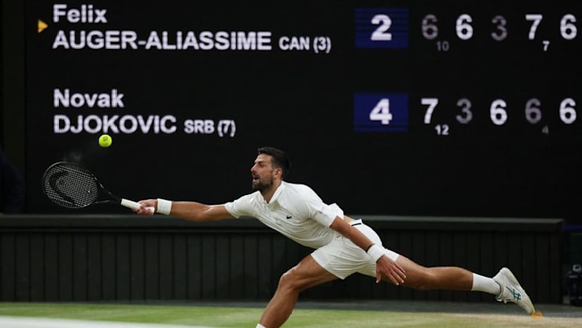 'Racket and heart' as Djokovic tames Auger-Aliassime to return to Wimbledon semis