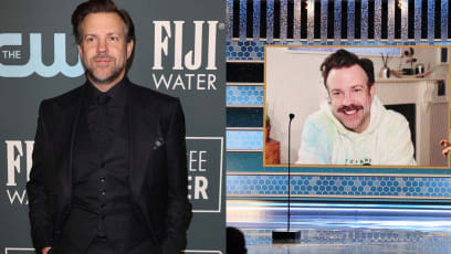 Jason Sudeikis Explains His Tie-Dyed Hoodie At The 2021 Golden Globes