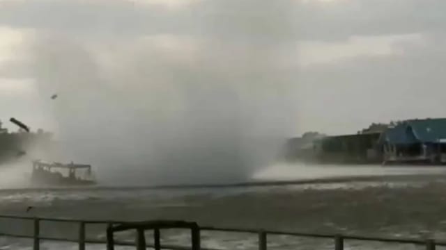 泰国游览船遇水龙卷翻覆 导致一死一失踪