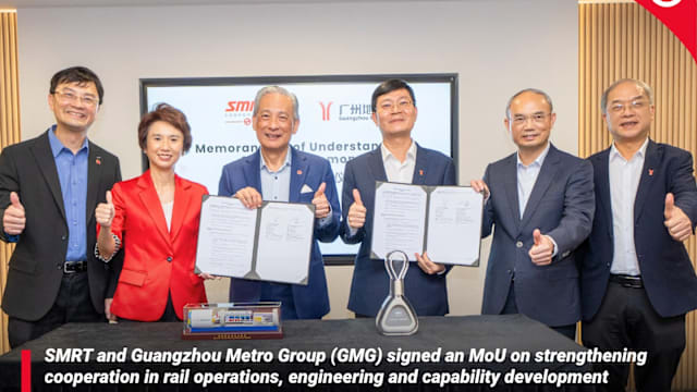 SMRT与广州地铁签署合作协议 成立轨道创新实验室提升铁路可靠性