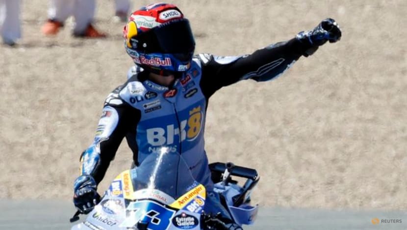 Alex Marquez wins Spanish Grand Prix again as brother Marc crashes out