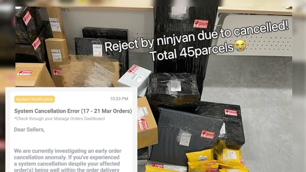 Orders of some Lazada sellers wrongly cancelled due to