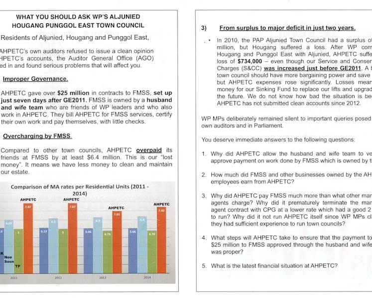 PAP activists distribute flyers, urge residents to quiz WP over lapses