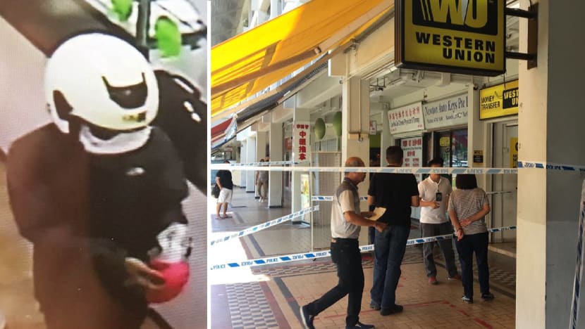 Manhunt on for robber who fled with S$2,000 from Western Union’s Ubi outlet